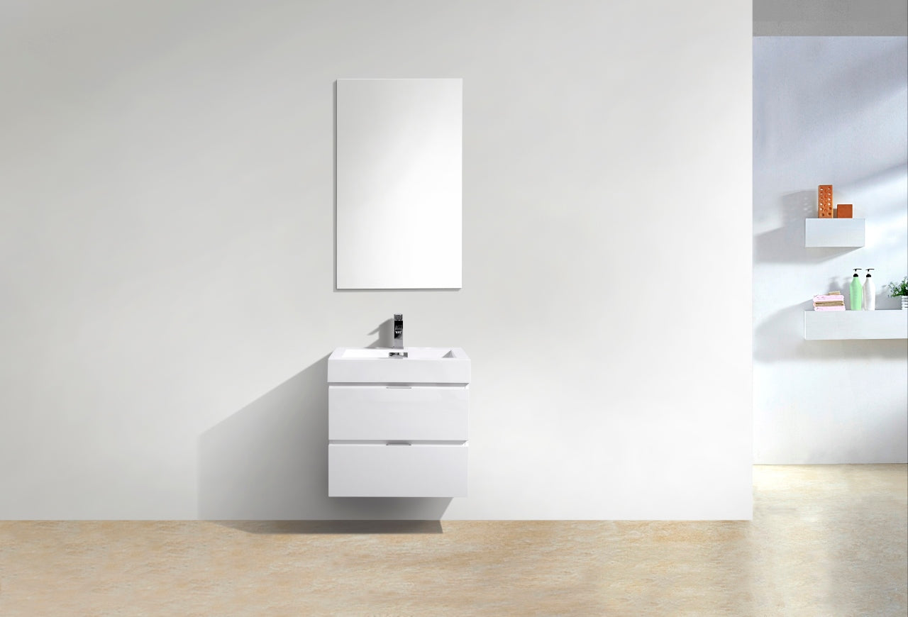 Kube Bath Bliss 24" Wall Mount / Wall Hung Bathroom Vanity With 2 Drawers