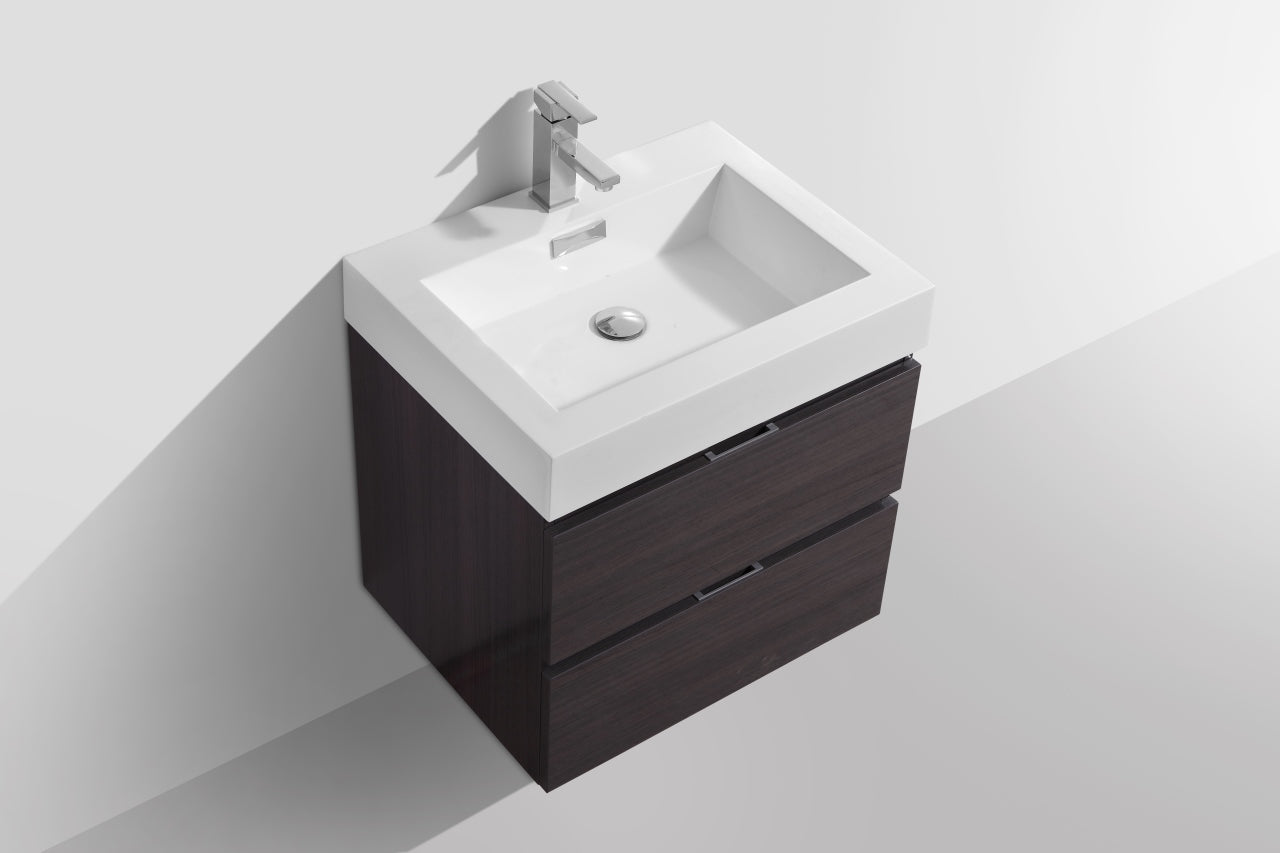 Kube Bath Bliss 24" Wall Mount / Wall Hung Bathroom Vanity With 2 Drawers