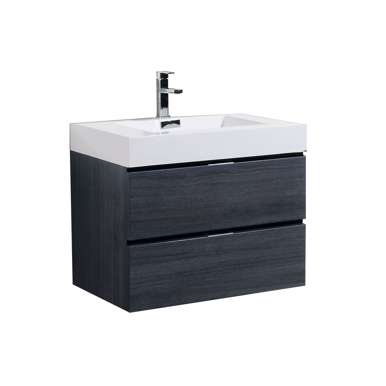 Kube Bath Bliss 30" Wall Mount / Wall Hung Bathroom Vanity With 2 Drawers