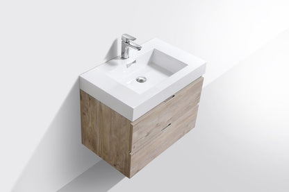 Kube Bath Bliss 30" Wall Mount / Wall Hung Bathroom Vanity With 2 Drawers