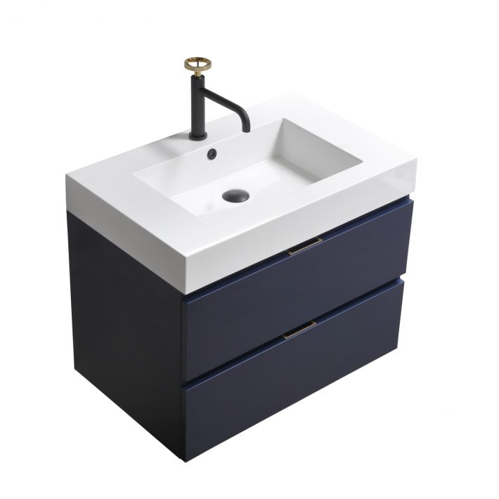 Kube Bath Bliss 30" Wall Mount / Wall Hung Bathroom Vanity With 2 Drawers