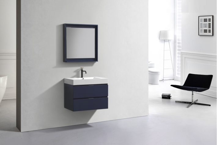 Kube Bath Bliss 30" Wall Mount / Wall Hung Bathroom Vanity With 2 Drawers