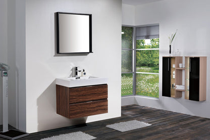 Kube Bath Bliss 30" Wall Mount / Wall Hung Bathroom Vanity With 2 Drawers