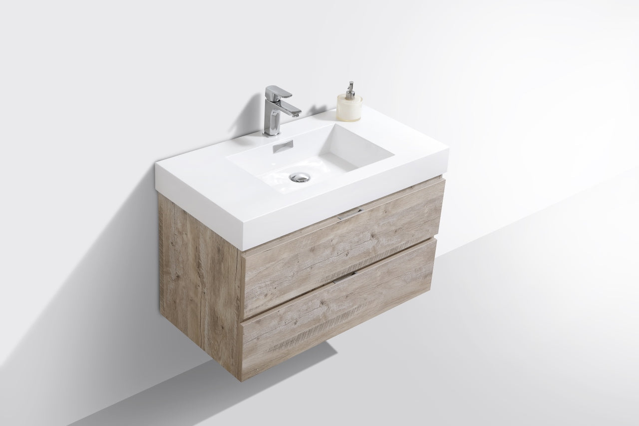 Kube Bath Bliss 36" Wall Mount / Wall Hung Modern Bathroom Vanity With 2 Drawers