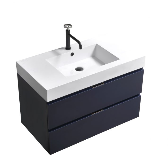 Kube Bath Bliss 36" Wall Mount / Wall Hung Modern Bathroom Vanity With 2 Drawers