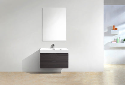 Kube Bath Bliss 36" Wall Mount / Wall Hung Modern Bathroom Vanity With 2 Drawers