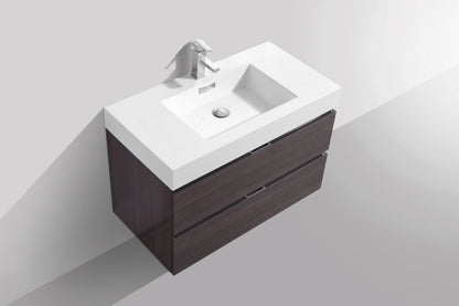 Kube Bath Bliss 36" Wall Mount / Wall Hung Modern Bathroom Vanity With 2 Drawers