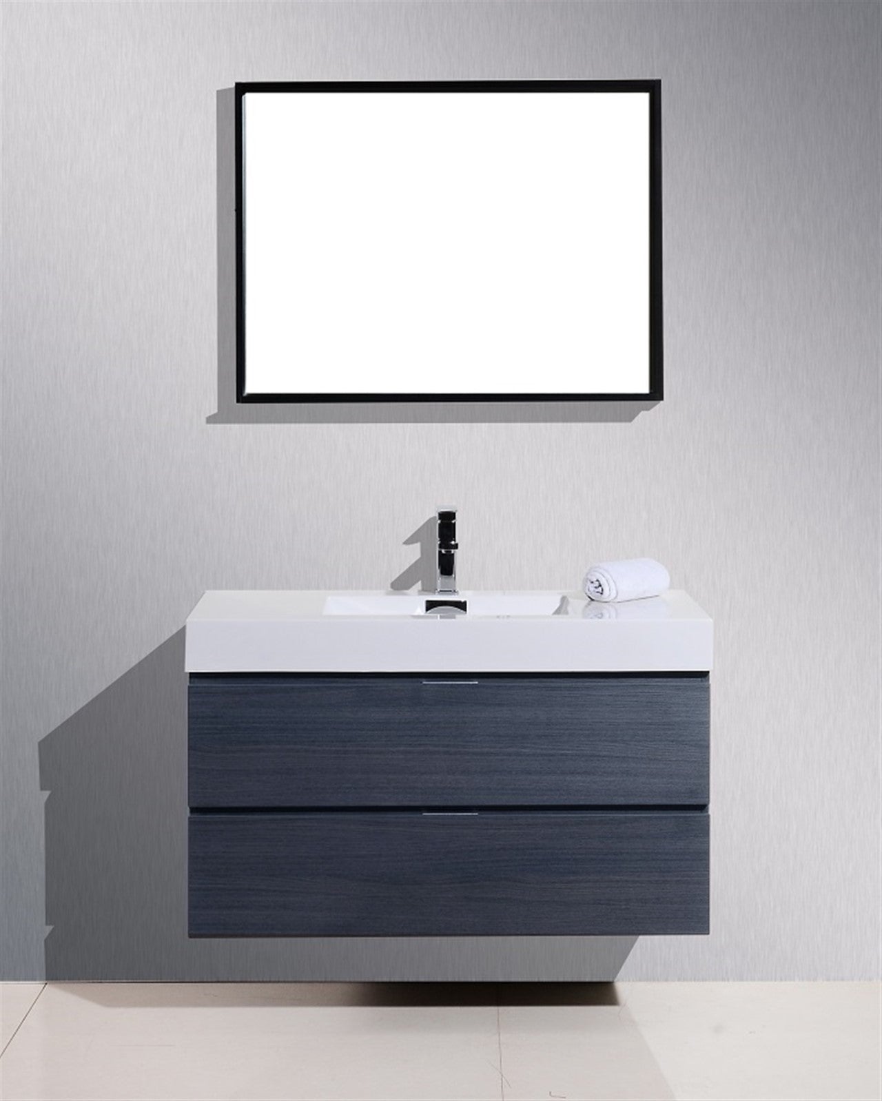 Kube Bath Bliss 40" Wall Mount / Wall Hung Modern Bathroom Vanity With 2 Drawers Acrylic Countertop