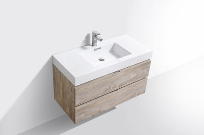 Kube Bath Bliss 40" Wall Mount / Wall Hung Modern Bathroom Vanity With 2 Drawers Acrylic Countertop