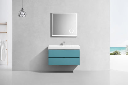 Kube Bath Bliss 40" Wall Mount / Wall Hung Modern Bathroom Vanity With 2 Drawers Acrylic Countertop