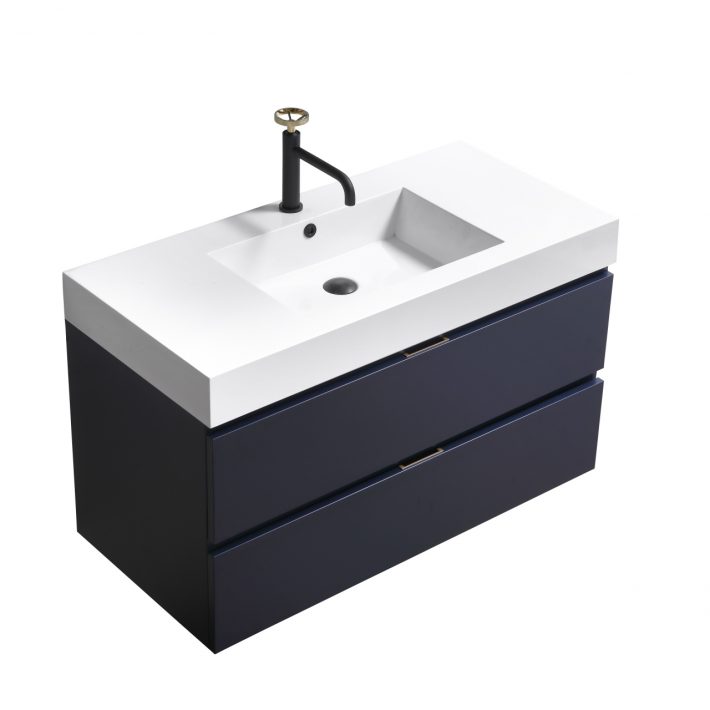 Kube Bath Bliss 40" Wall Mount / Wall Hung Modern Bathroom Vanity With 2 Drawers Acrylic Countertop