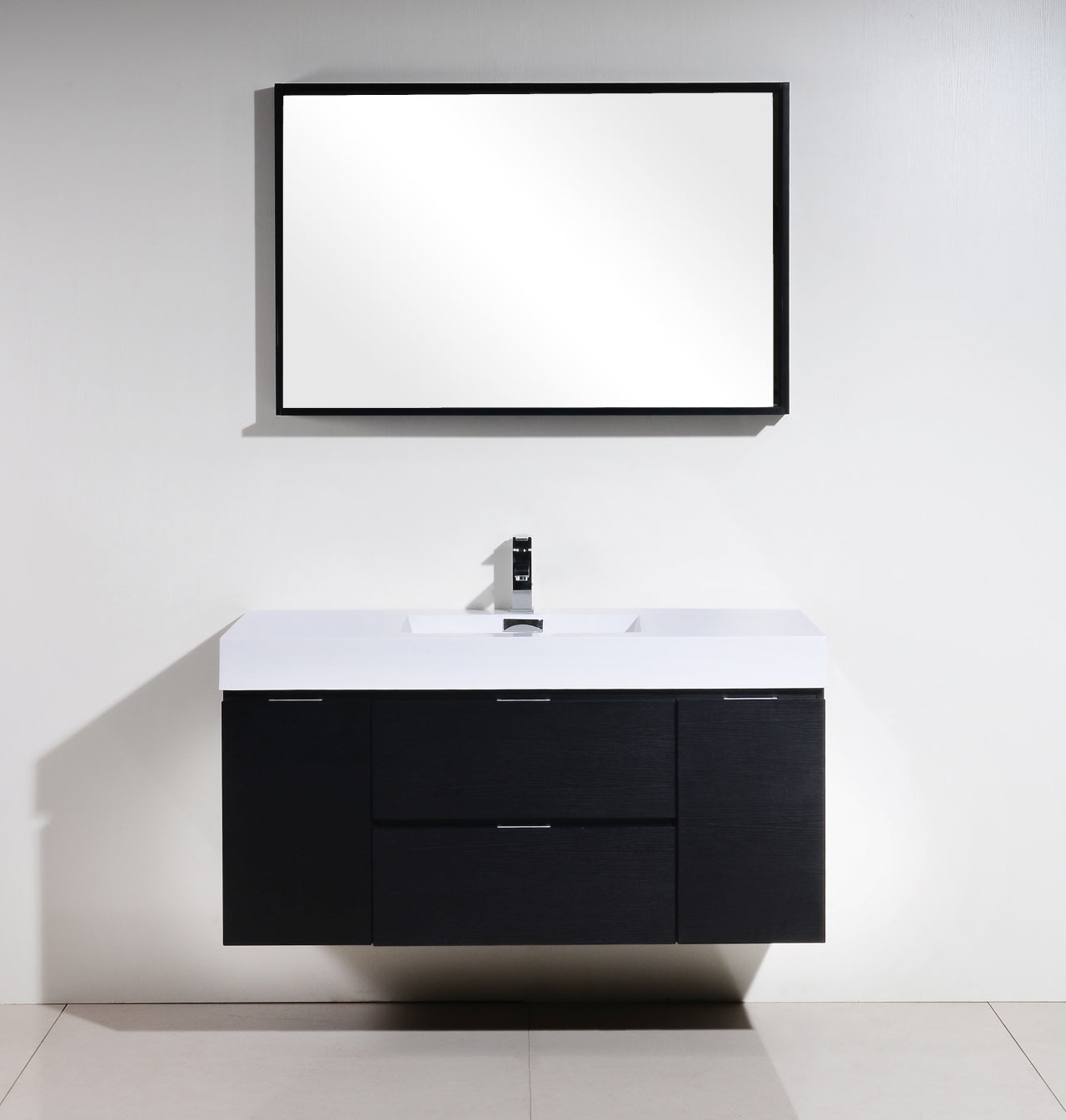 Kube Bath Bliss 48" Wall Mount / Wall Hung Modern Bathroom Vanity With 2 Drawers And 2 Doors Acrylic Countertop