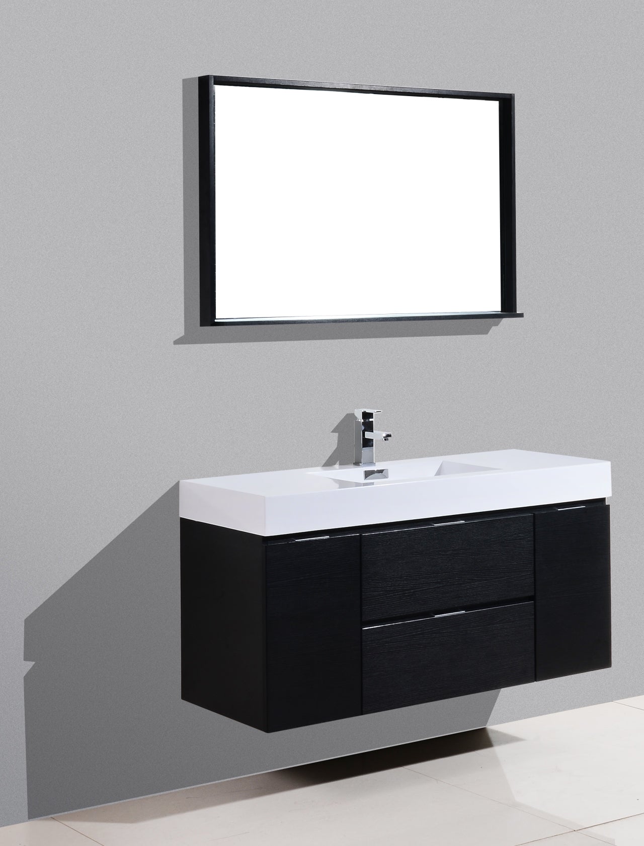 Kube Bath Bliss 48" Wall Mount / Wall Hung Modern Bathroom Vanity With 2 Drawers And 2 Doors Acrylic Countertop