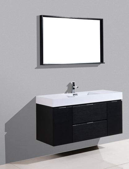 Kube Bath Bliss 48" Wall Mount / Wall Hung Modern Bathroom Vanity With 2 Drawers And 2 Doors Acrylic Countertop