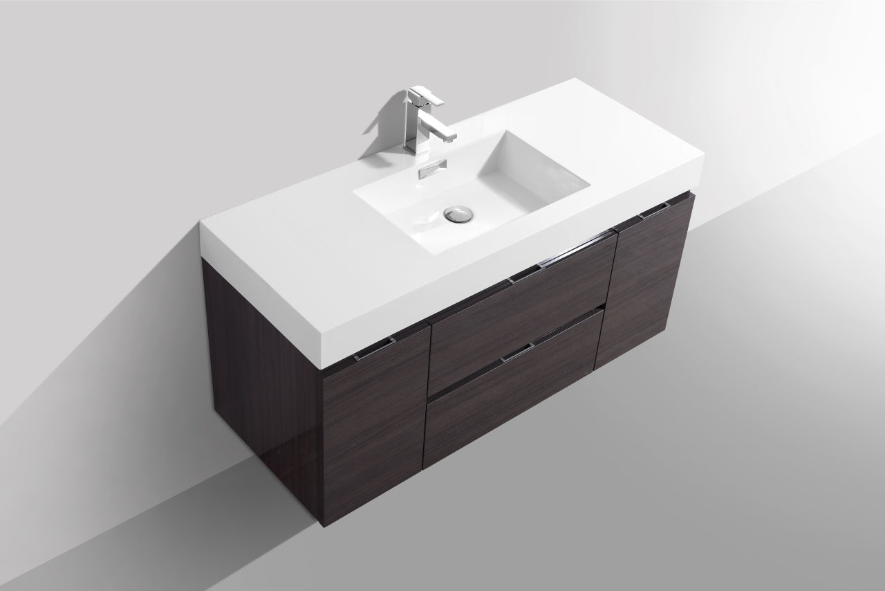 Kube Bath Bliss 48" Wall Mount / Wall Hung Modern Bathroom Vanity With 2 Drawers And 2 Doors Acrylic Countertop