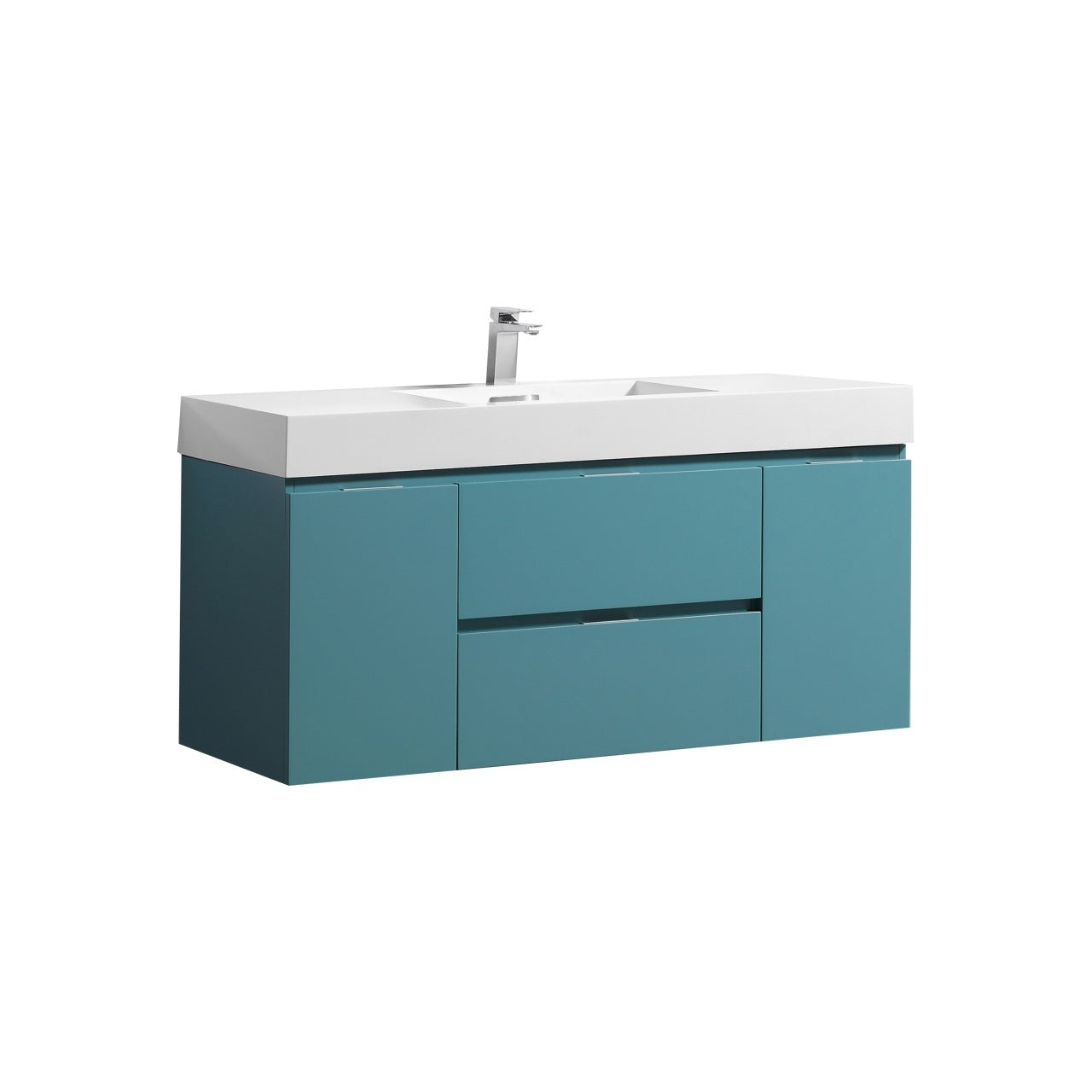 Kube Bath Bliss 48" Wall Mount / Wall Hung Modern Bathroom Vanity With 2 Drawers And 2 Doors Acrylic Countertop