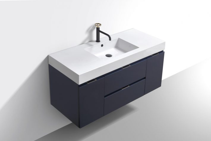 Kube Bath Bliss 48" Wall Mount / Wall Hung Modern Bathroom Vanity With 2 Drawers And 2 Doors Acrylic Countertop