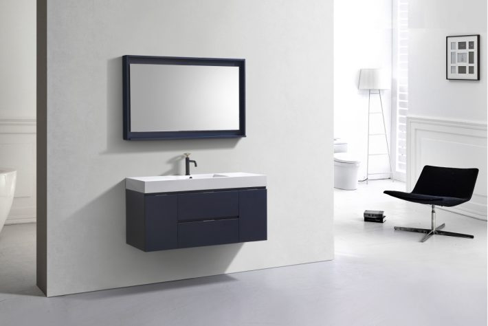 Kube Bath Bliss 48" Wall Mount / Wall Hung Modern Bathroom Vanity With 2 Drawers And 2 Doors Acrylic Countertop