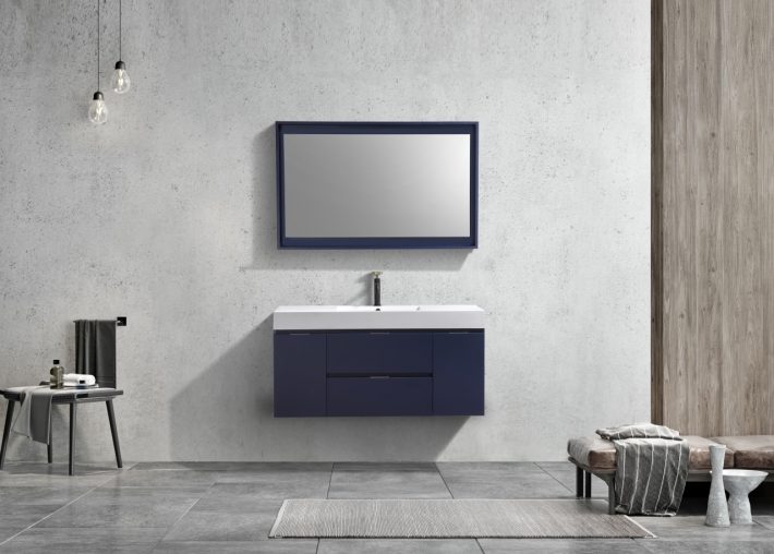 Kube Bath Bliss 48" Wall Mount / Wall Hung Modern Bathroom Vanity With 2 Drawers And 2 Doors Acrylic Countertop