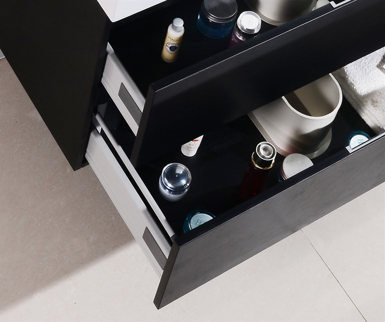 Kube Bath Bliss 72" Wall Mount / Wall Hung Modern Double Sink Bathroom Vanity With 4 Drawers Acrylic Countertop