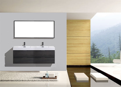 Kube Bath Bliss 72" Wall Mount / Wall Hung Modern Double Sink Bathroom Vanity With 4 Drawers Acrylic Countertop