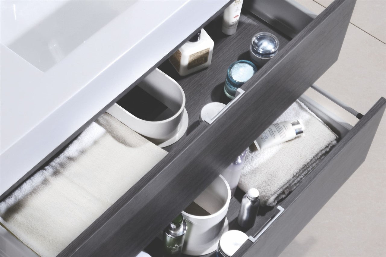 Kube Bath Bliss 72" Wall Mount / Wall Hung Modern Double Sink Bathroom Vanity With 4 Drawers Acrylic Countertop