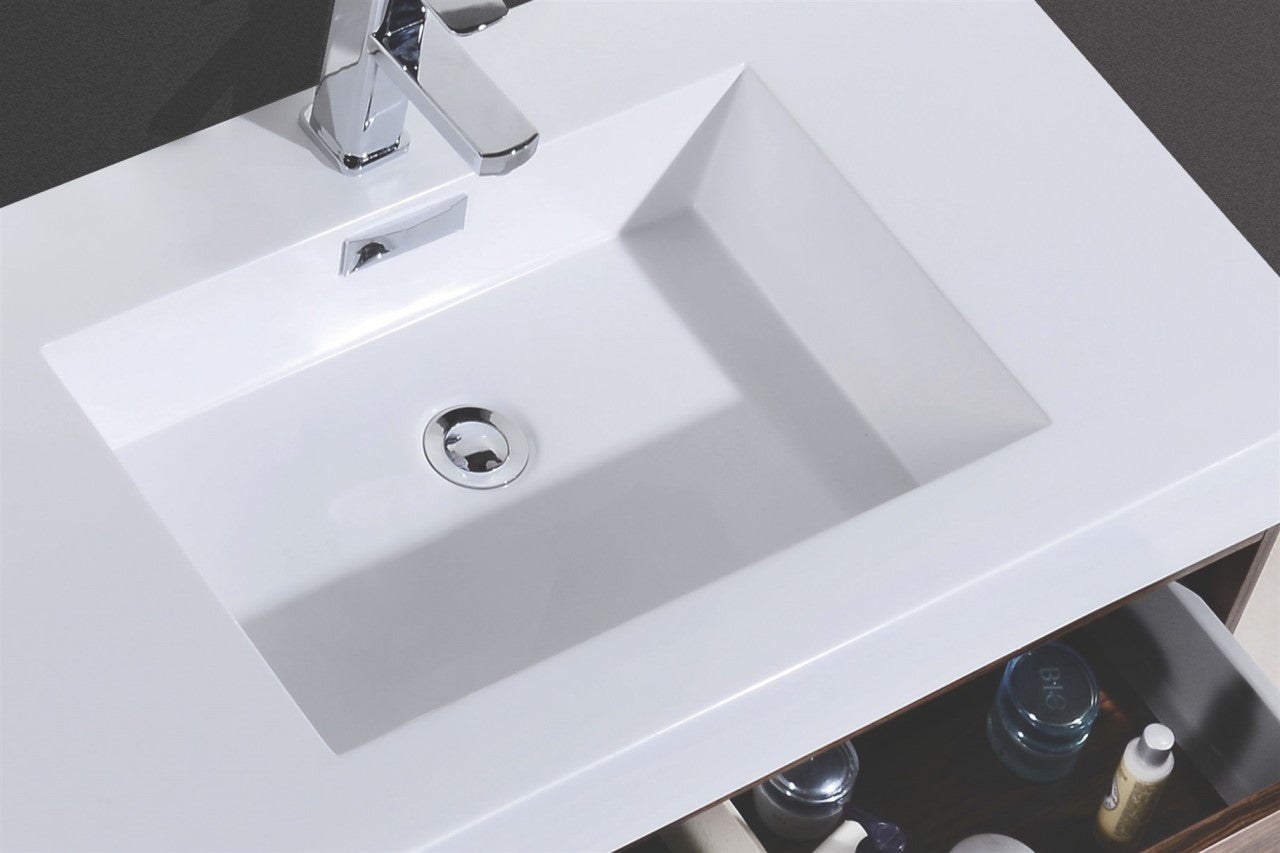 Kube Bath Bliss 72" Wall Mount / Wall Hung Modern Double Sink Bathroom Vanity With 4 Drawers Acrylic Countertop