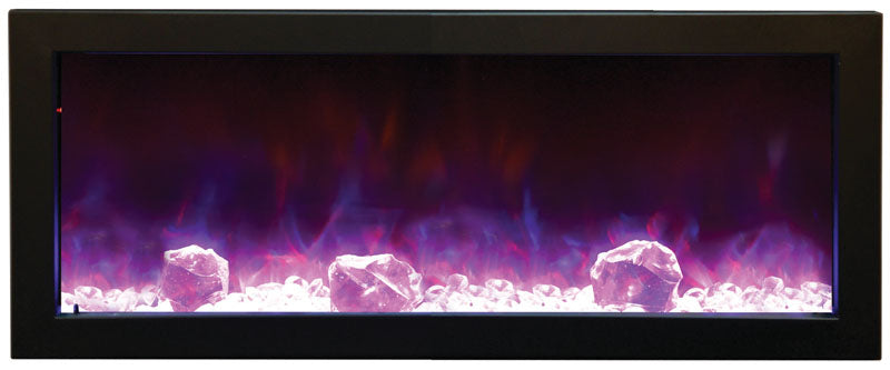 Remii 65″ Wide & 12″ Deep Indoor or Outdoor Built-in Only Electric Fireplace With Black Steel Surround