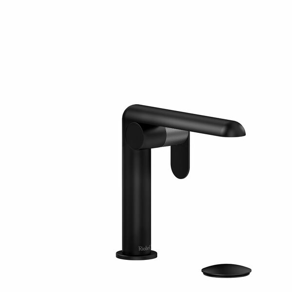 Riobel Ciclo 7 5/8" Single Handle Lavatory Faucet- Black And Brushed Chrome With Knurled Lever Handles