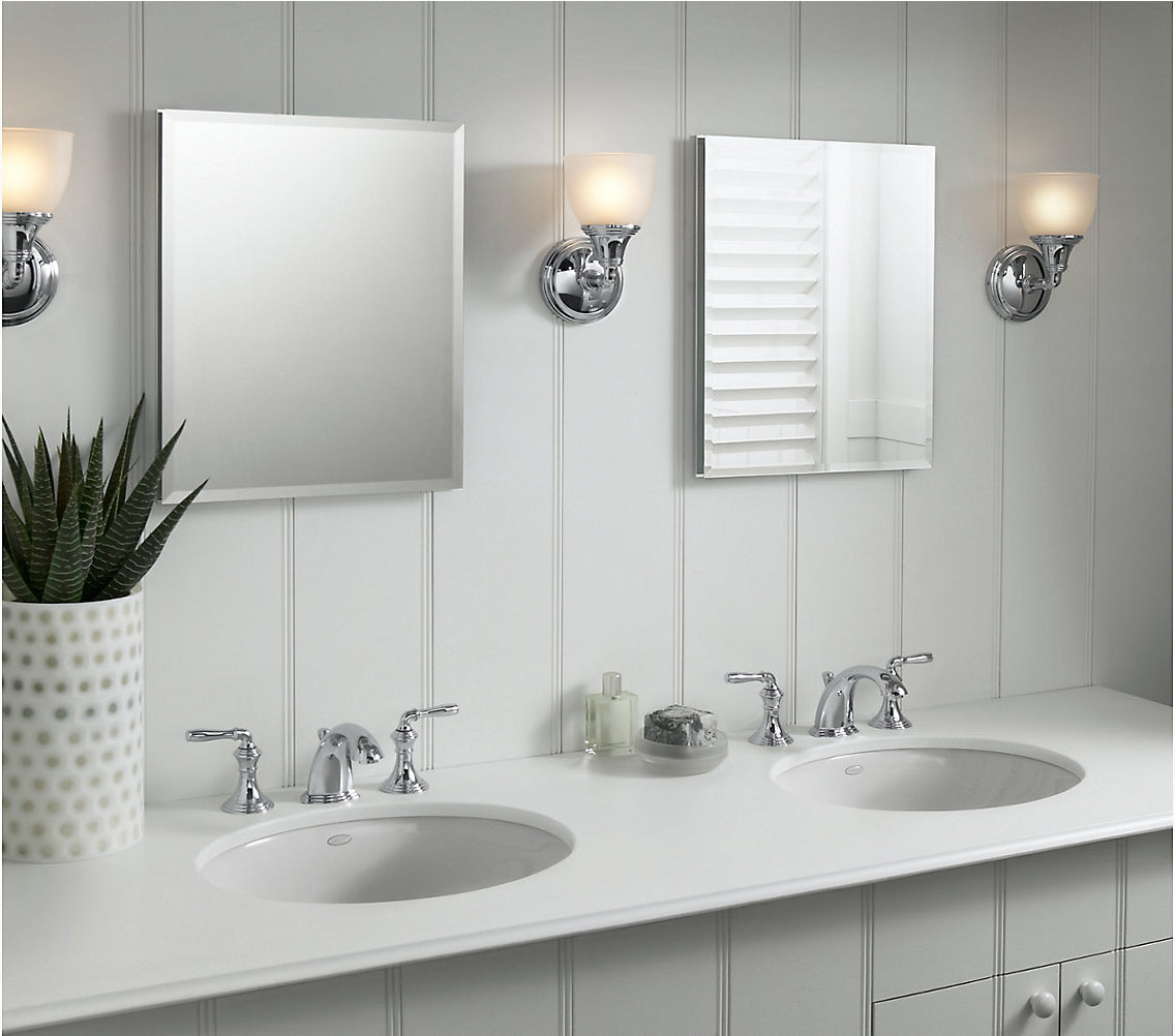 Kohler 16" W x 20" H Aluminum Single Door Medicine Cabinet With Mirrored Door, Beveled Edges