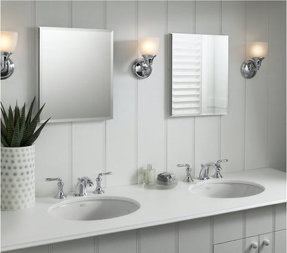 Kohler 16" W x 20" H Aluminum Single Door Medicine Cabinet With Mirrored Door, Beveled Edges