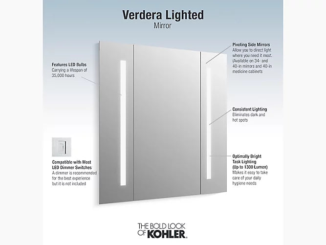 Kohler - Verdera Lighted Mirror, 34" W X 33" H