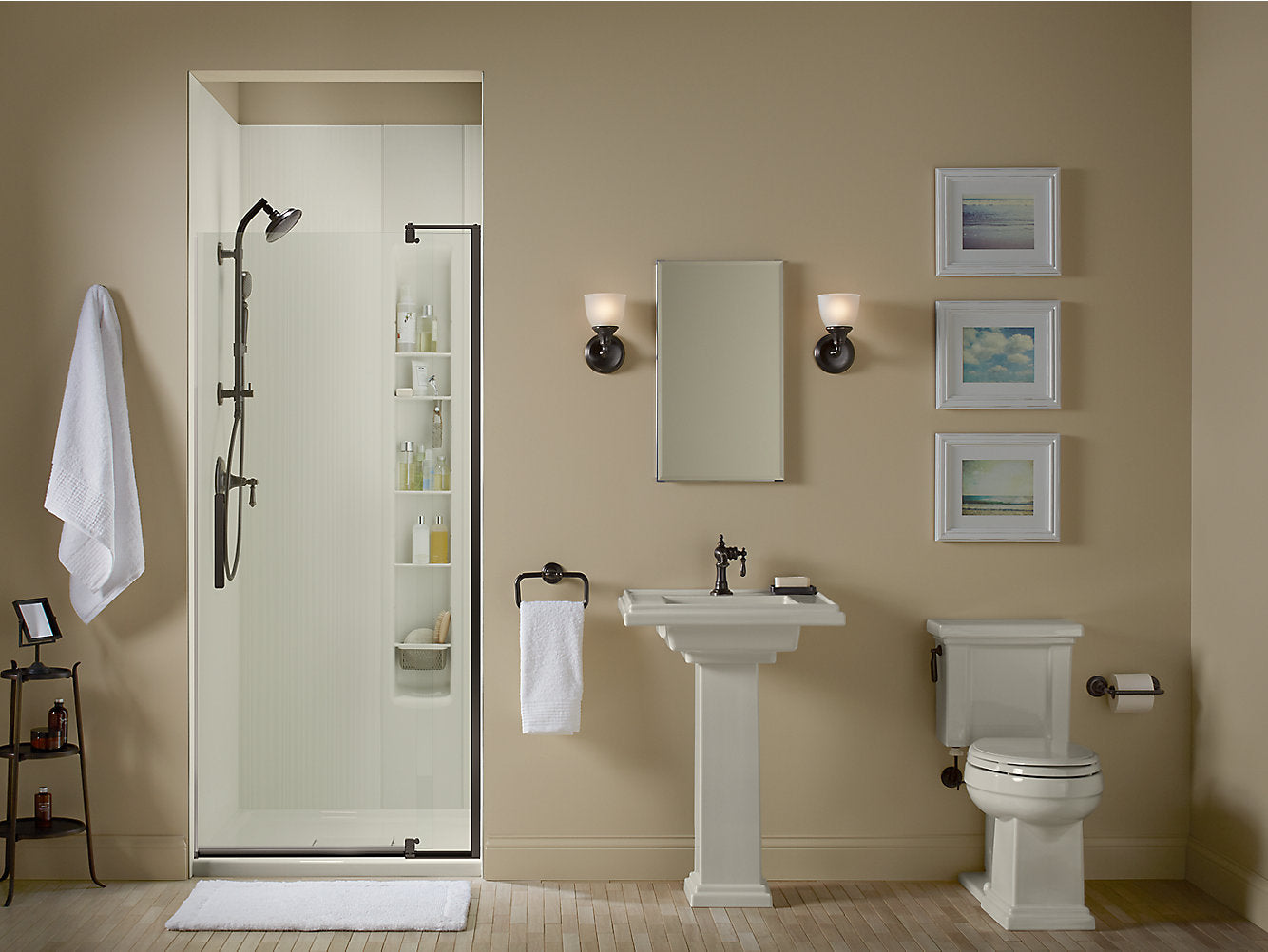 Kohler 15" W x 26" H Aluminum Single Door Medicine Cabinet With Mirrored Door, Beveled Edges