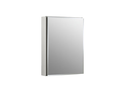 Kohler 20" W x 26" H Aluminum Single Door Medicine Cabinet With Mirrored Door, Beveled Edges