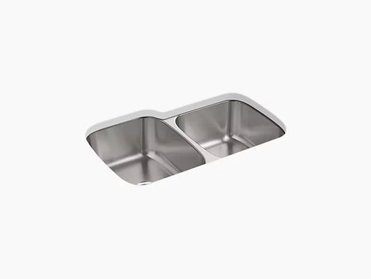 Kohler - Ballad Undermount Double-bowl Large/Medium Kitchen Sink 31-1/2" X 20-1/2" X 9