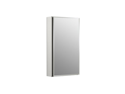 Kohler 15" W x 26" H Aluminum Single Door Medicine Cabinet With Mirrored Door, Beveled Edges