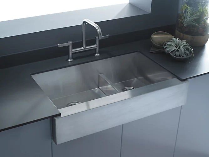 Kohler - Vault Smart Divide 35-1/2" Undermount Double-bowl Farmhouse Kitchen Sink