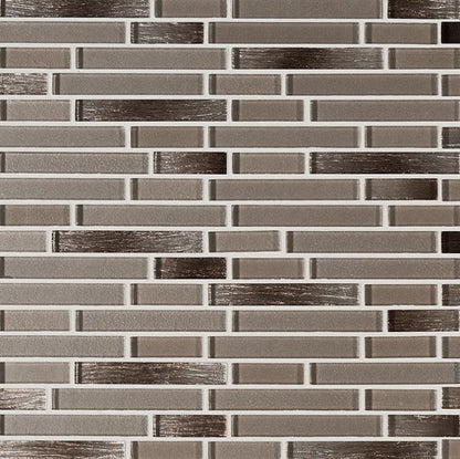 MSI Backsplash and Wall Tile Champagne Blend Interlocking Glass Tile 12" x 12" 6mm