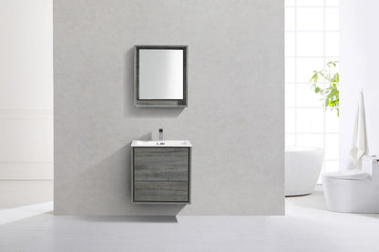 Kube Bath De Lusso 24" Wall Mount / Wall Hung Modern Bathroom Vanity With 2 Drawers Acrylic Countertop