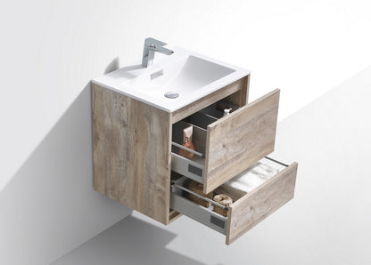 Kube Bath De Lusso 24" Wall Mount / Wall Hung Modern Bathroom Vanity With 2 Drawers Acrylic Countertop