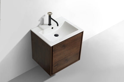 Kube Bath De Lusso 24" Wall Mount / Wall Hung Modern Bathroom Vanity With 2 Drawers Acrylic Countertop