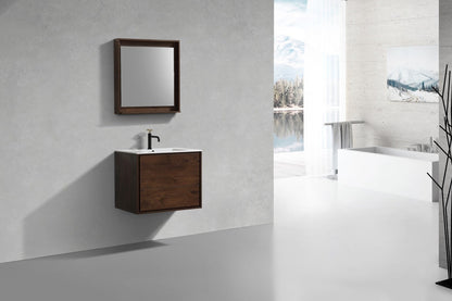 Kube Bath De Lusso 30" Wall Mount / Wall Hung Modern Bathroom Vanity With 2 Drawers Acrylic Countertop