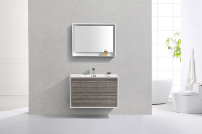 Kube Bath De Lusso 36" Wall Mount / Wall Hung Modern Bathroom Vanity With 2 Drawers Acrylic Countertop