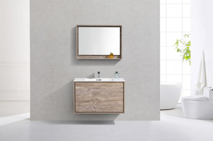 Kube Bath De Lusso 36" Wall Mount / Wall Hung Modern Bathroom Vanity With 2 Drawers Acrylic Countertop