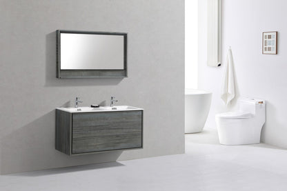 Kube Bath De Lusso 48" Wall Mount / Wall Hung Modern Double Sink Bathroom Vanity With 2 Drawers Acrylic Countertop