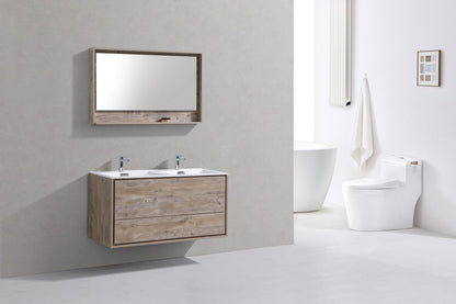 Kube Bath De Lusso 48" Wall Mount / Wall Hung Modern Double Sink Bathroom Vanity With 2 Drawers Acrylic Countertop