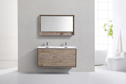 Kube Bath De Lusso 48" Wall Mount / Wall Hung Modern Double Sink Bathroom Vanity With 2 Drawers Acrylic Countertop