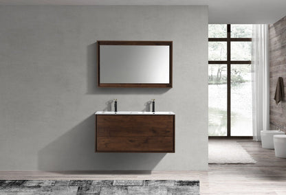 Kube Bath De Lusso 48" Wall Mount / Wall Hung Modern Double Sink Bathroom Vanity With 2 Drawers Acrylic Countertop