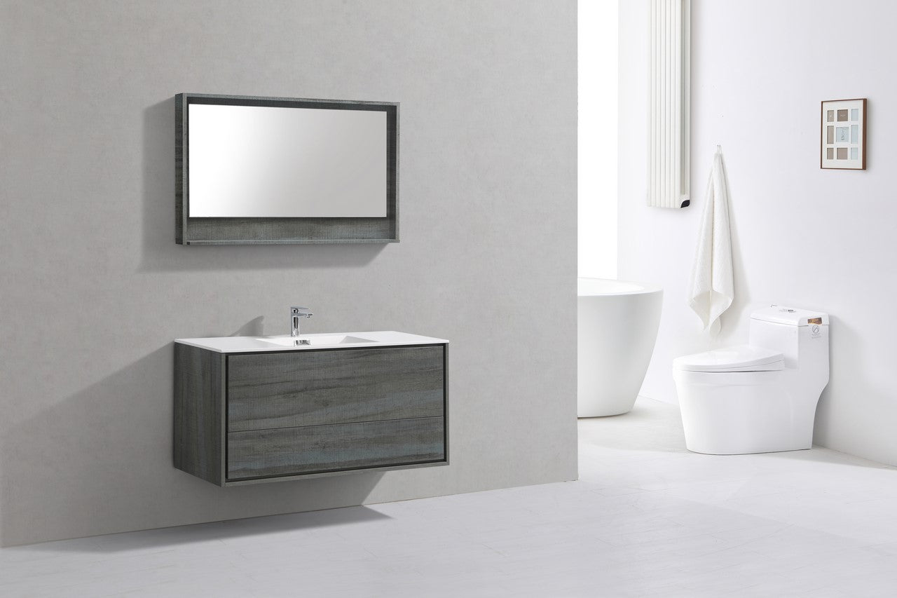 Kube Bath De Lusso 48" Wall Mount / Wall Hung Modern Single Sink Bathroom Vanity With 2 Drawers Acrylic Countertop