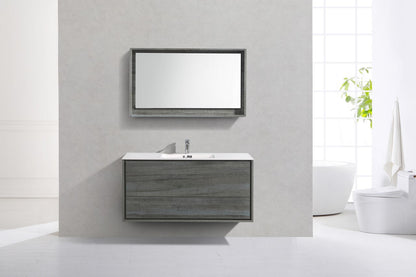 Kube Bath De Lusso 48" Wall Mount / Wall Hung Modern Single Sink Bathroom Vanity With 2 Drawers Acrylic Countertop